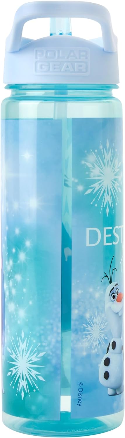 Disney Frozen Sparkle Water Bottle Flip Up Straw 600ml – Official Merchandise Kids Reusable Non Spill - BPA Free - Recyclable Plastic - Ideal For School Nursery Sports Picnic - Image 4