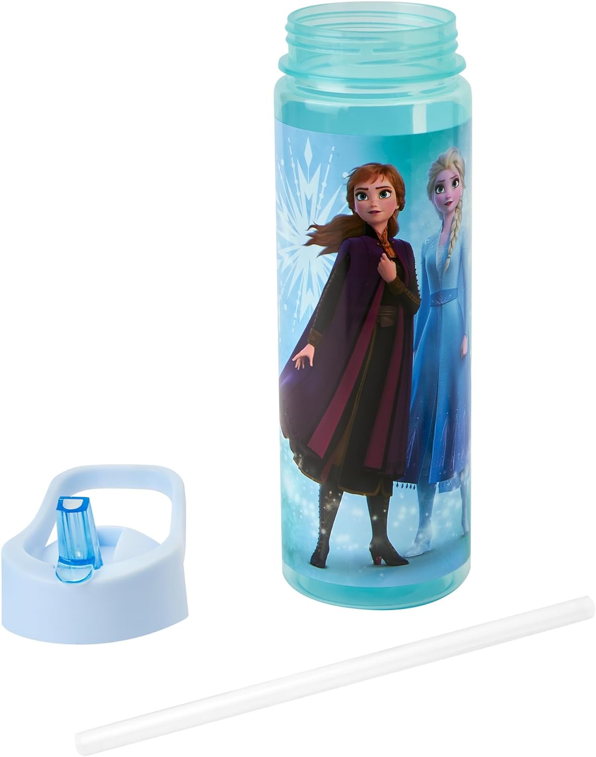 Disney Frozen Sparkle Water Bottle Flip Up Straw 600ml – Official Merchandise Kids Reusable Non Spill - BPA Free - Recyclable Plastic - Ideal For School Nursery Sports Picnic - Image 5