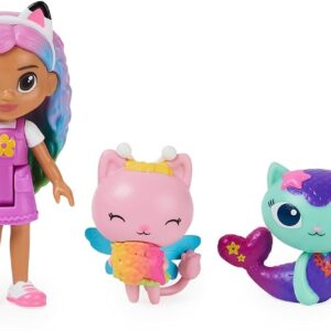 Gabby’s Dollhouse, Gabby and Friends Figure Set with Rainbow Gabby Doll, 3 Toy Figures and Surprise Accessory Kids’ Toys for Ages 3 and up