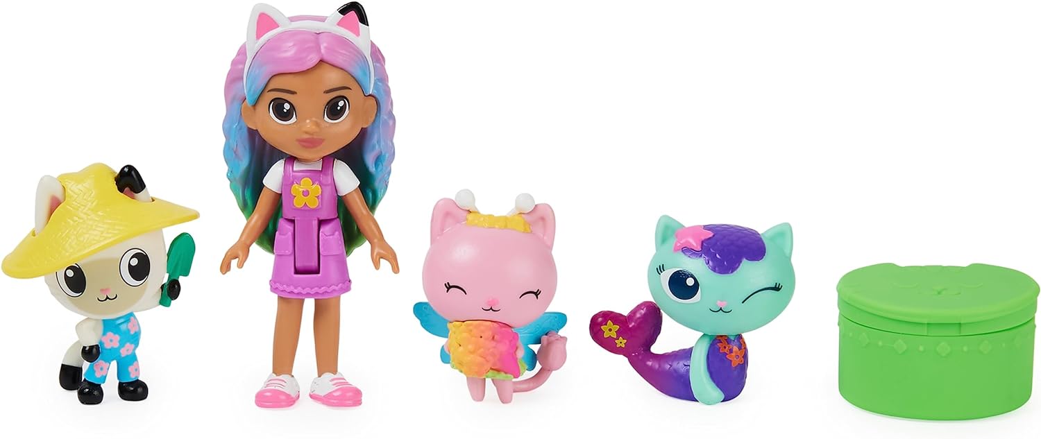 Gabby’s Dollhouse, Gabby and Friends Figure Set with Rainbow Gabby Doll, 3 Toy Figures and Surprise Accessory Kids’ Toys for Ages 3 and up