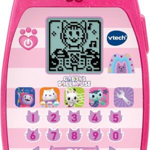 VTech Gabby's Dollhouse A Meow-Zing Phone, Official Gabby's Dollhouse Toy, Interactive Role Play Phone, Toy Phone with Voice Activation, Ringtones & Games, Gift for Ages 3, 4+ Years, English Version
