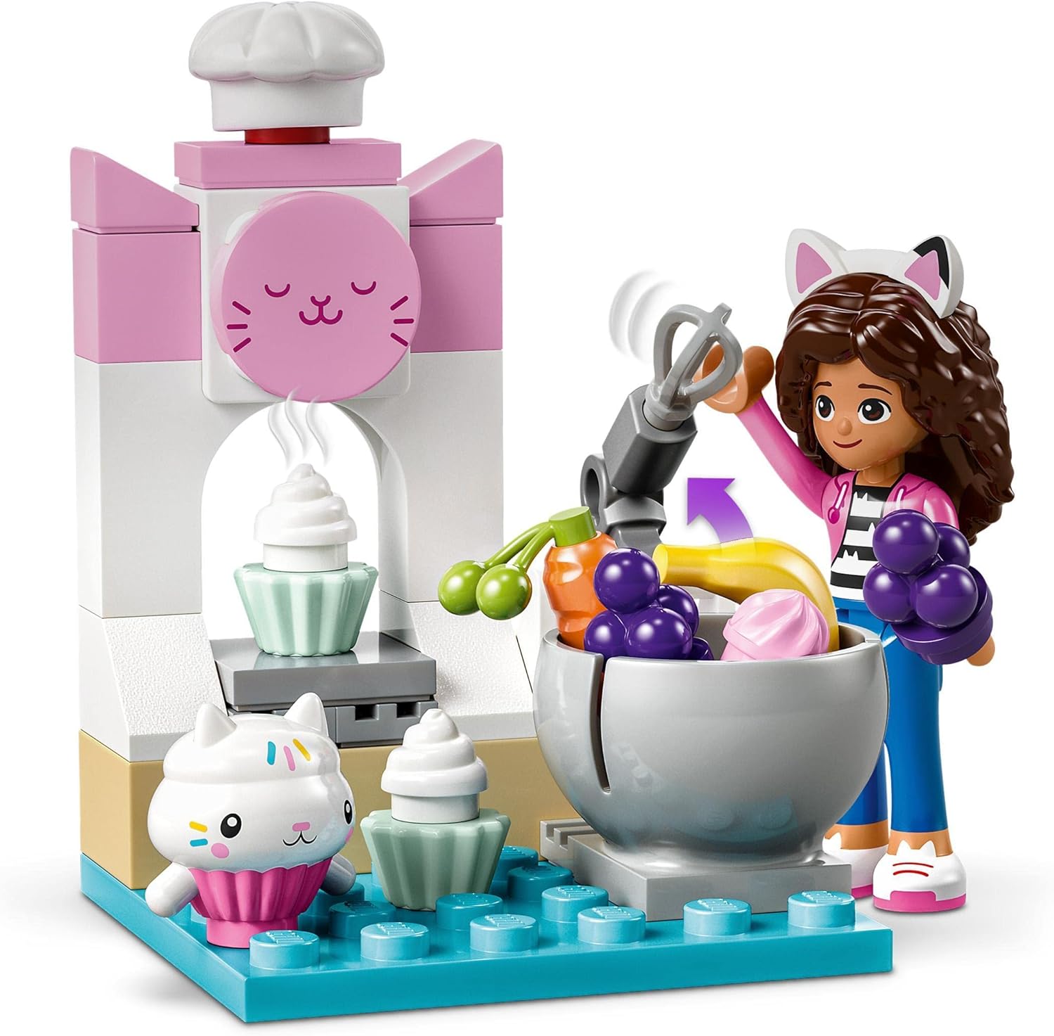 LEGO Gabby's Dollhouse Bakey with Cakey Fun Toy with Gabby and Cakey Cat Figures, Kitchen Playset with Cupcake to Decorate plus Accessories, Toys for Girls and Boys Aged 4+, Birthday Gift Idea 10785 - Image 3