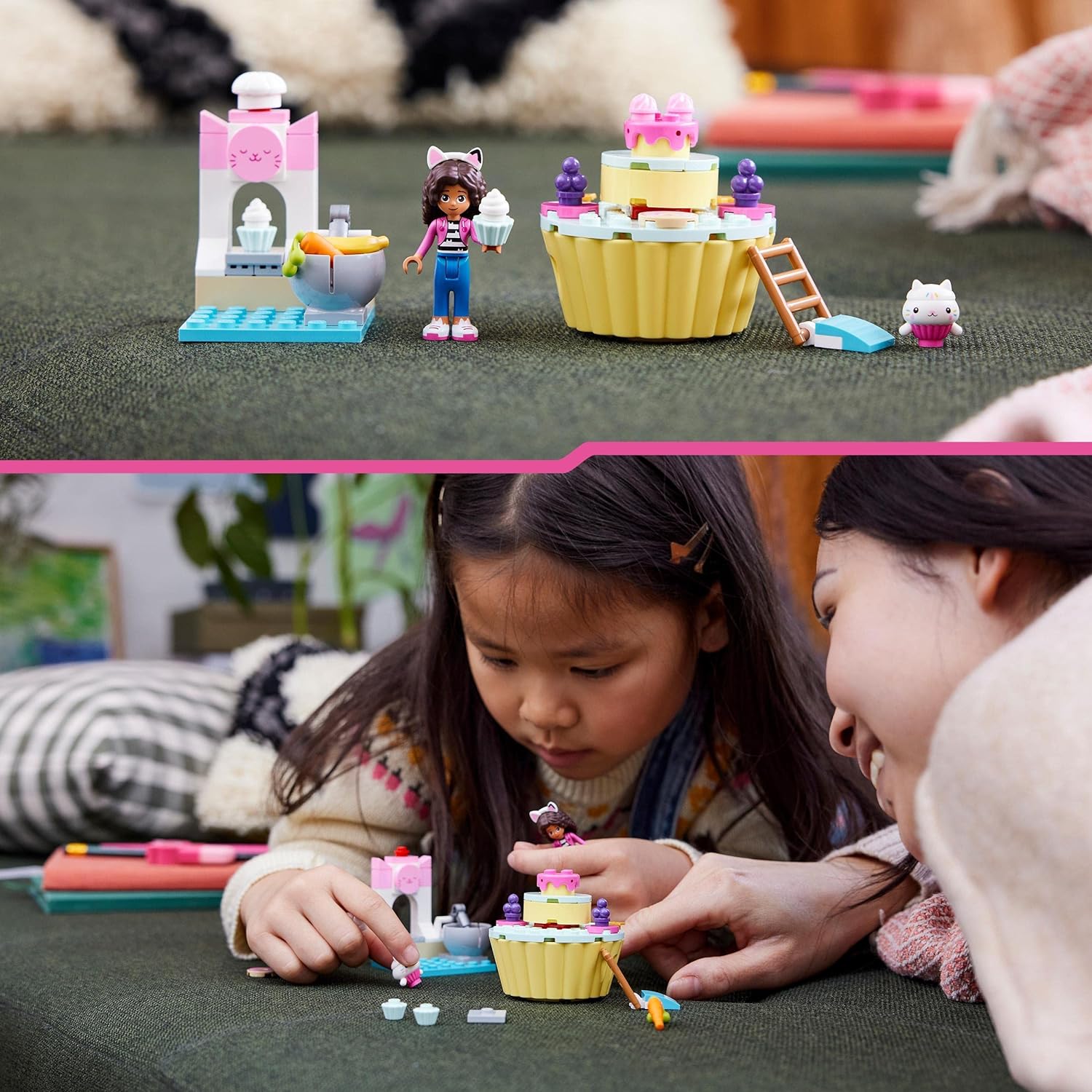 LEGO Gabby's Dollhouse Bakey with Cakey Fun Toy with Gabby and Cakey Cat Figures, Kitchen Playset with Cupcake to Decorate plus Accessories, Toys for Girls and Boys Aged 4+, Birthday Gift Idea 10785 - Image 6