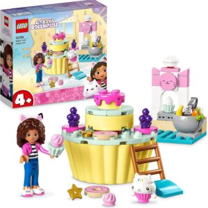 LEGO Gabby's Dollhouse Bakey with Cakey Fun Toy with Gabby and Cakey Cat Figures, Kitchen Playset with Cupcake to Decorate plus Accessories, Toys for Girls and Boys Aged 4+, Birthday Gift Idea 10785