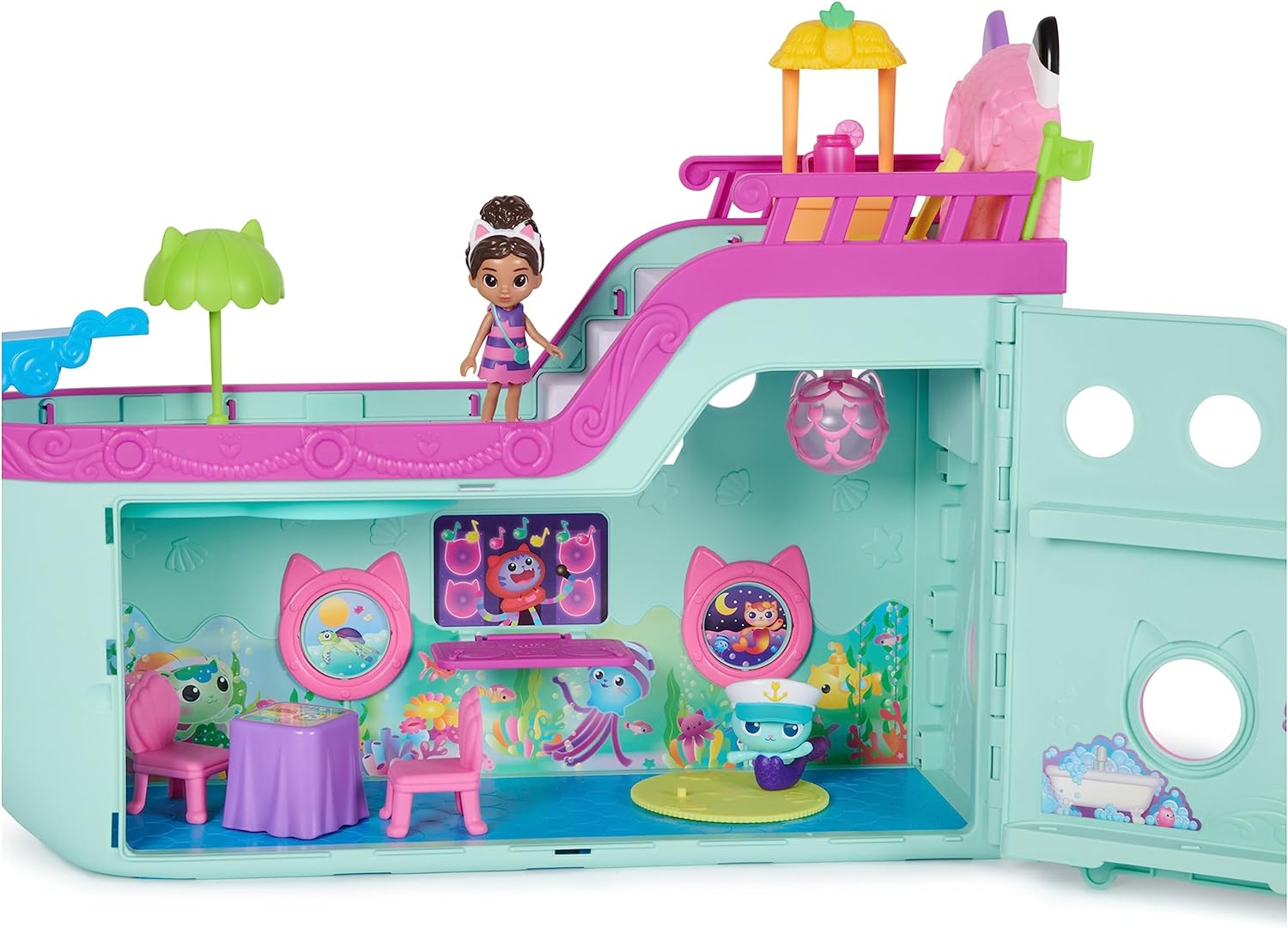 Gabby’s Dollhouse, Gabby Cat Friend Ship, Cruise Ship Toy with 2 Toy Figures, Surprise Toys and Dollhouse Accessories, Kids’ Toys for Girls and Boys 3+ - Image 6