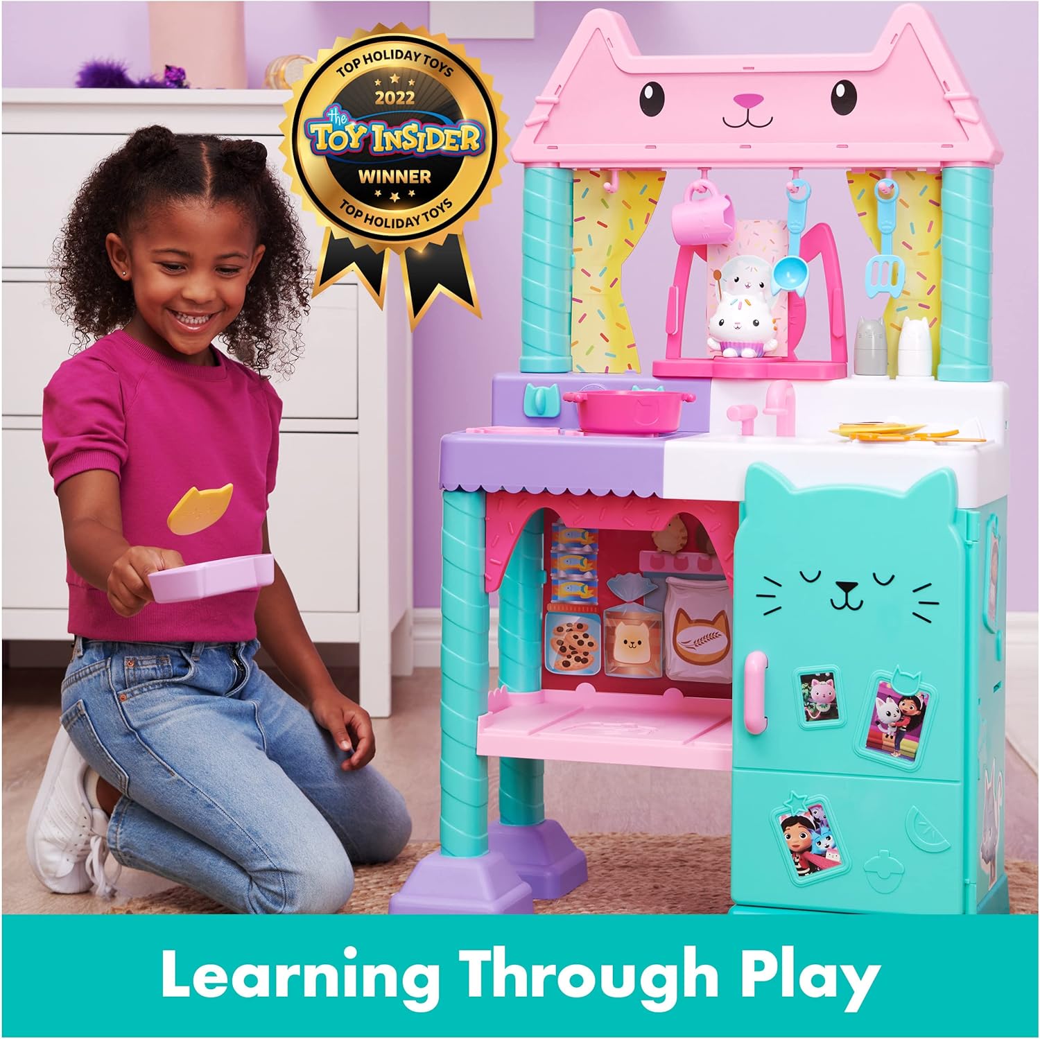 Gabby’s Dollhouse, Cakey Kitchen Set for Kids with Play Kitchen Accessories, Play Food, Sounds, Music and Kids’ Toys for Girls and Boys Aged 3 and up - Image 2