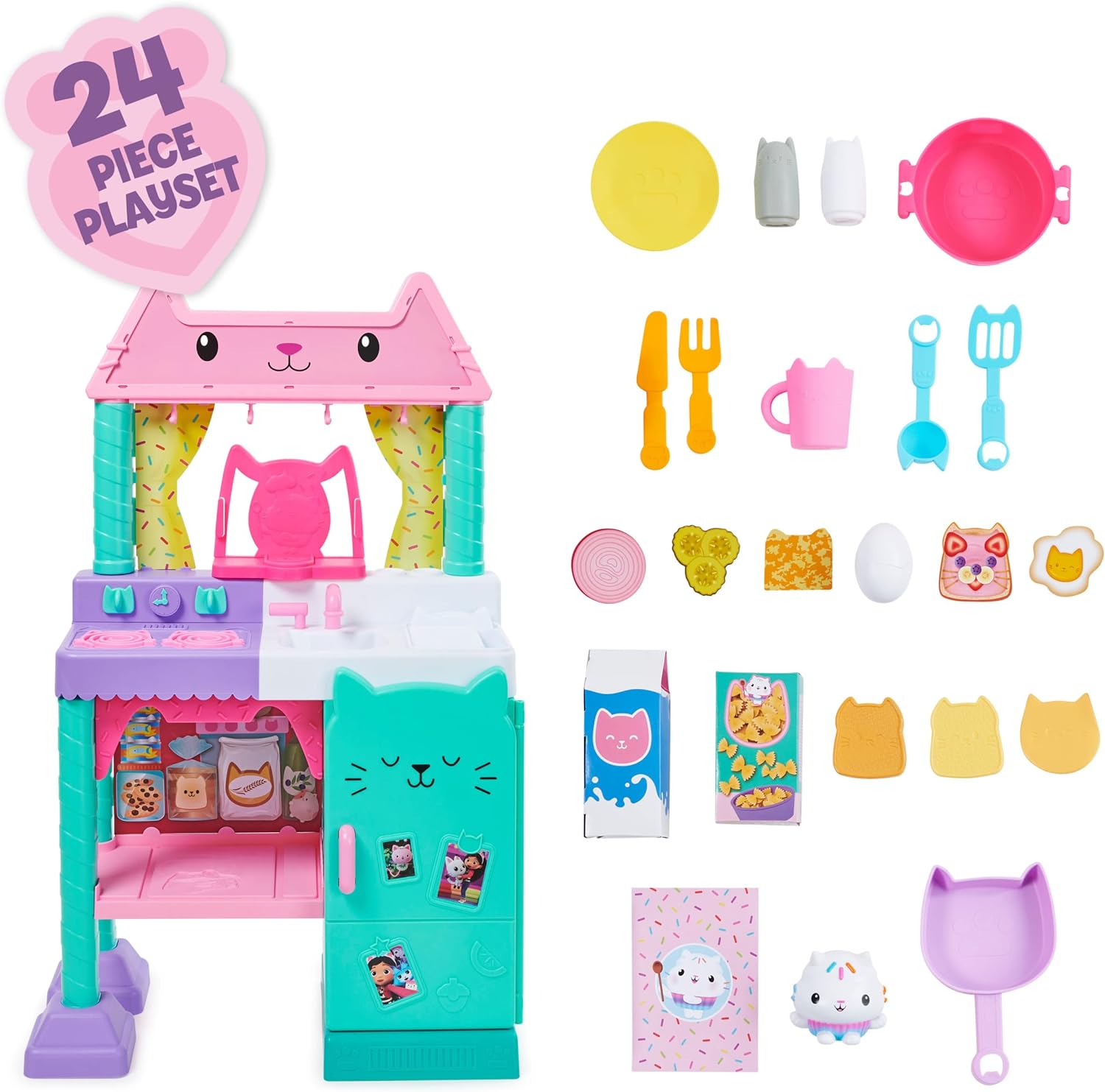 Gabby’s Dollhouse, Cakey Kitchen Set for Kids with Play Kitchen Accessories, Play Food, Sounds, Music and Kids’ Toys for Girls and Boys Aged 3 and up - Image 5