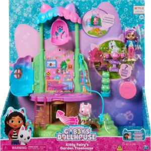 Gabby’s Dollhouse, Transforming Garden Treehouse Playset with Lights, 2 Figures, 5 Accessories, 1 Delivery, 3 Furniture, Kids’ Toys for Ages 3 and above